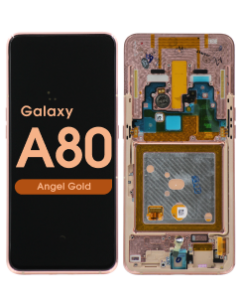 LCD Screen and Digitizer Assembly w/ Frame for Samsung Galaxy A80 (A805) (Angel Gold)